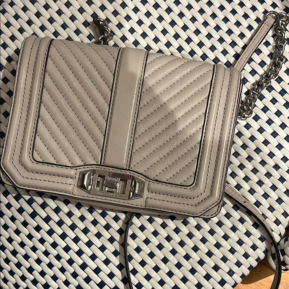 Rebecca Minkoff Elegant Gray Quilted Shoulder Bag